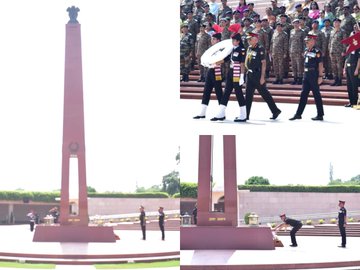 Lt Gen D Singh, AVSM, VSM, PHS, DGAFMS & Sr Col Comdt paid homage to Bravehearts at NWM on 20 Sep 24