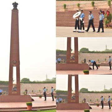 After assuming charge as AOP, Air Mshl Hardeep Bains, AVSM, VSM, paid homage at NWM on 21 Oct 25