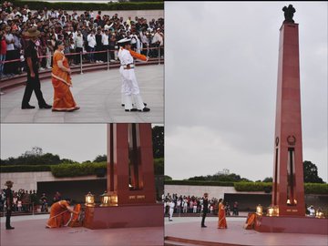 In NOK ceremony Mrs Dalbir Kaur m/o Capt Davinder Singh Jass, KC, paid homage at NWM on 29 Sep 24