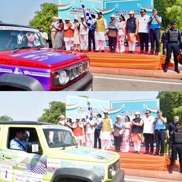 Vayu Veer Vijeta Car Rally was flagged off by Shri Rajnath Singh, from NWM on 01 Oct 24