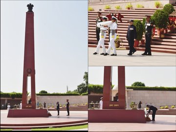 On his 101th birthday Lt Gen SN Sharma, PVSM, AVSM (Retd), Ex EIC, paid homage at NWM on 03 Oct 24