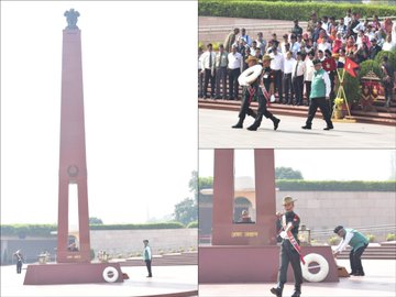 Brig BK Khanna, SM, VSM** (Retd) laid wreath at paid homage to Bravehearts at NWM on 20 Oct 24