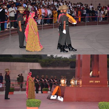 During the NOK Ceremony Mrs Radha, L/Nk Balvir, ASC, paid homage to Bravehearts at NWM on 31 Oct 25