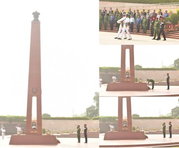 Acting Brig Gen Kyaw Myo Aung, Deputy Commandant of NDC, Mayanmar paid homage at NWM 22 Oct 24