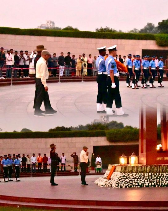 In a solemn NOK Ceremony Mr NK Sharma F/o Capt Deepak Sharma, KC, paid homage at NWM on 29 Oct 24