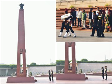 Shri Rajesh Kumar Singh paid homage to Bravehearts of Indian Armed Forces at NWM on 01 Nov 24