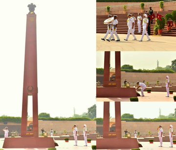 Vice Ad. Sanjay Bhalla, AVSM, NM, paid homage to Bravehearts Indian Armed Forces at NWM on 04 Nov 25