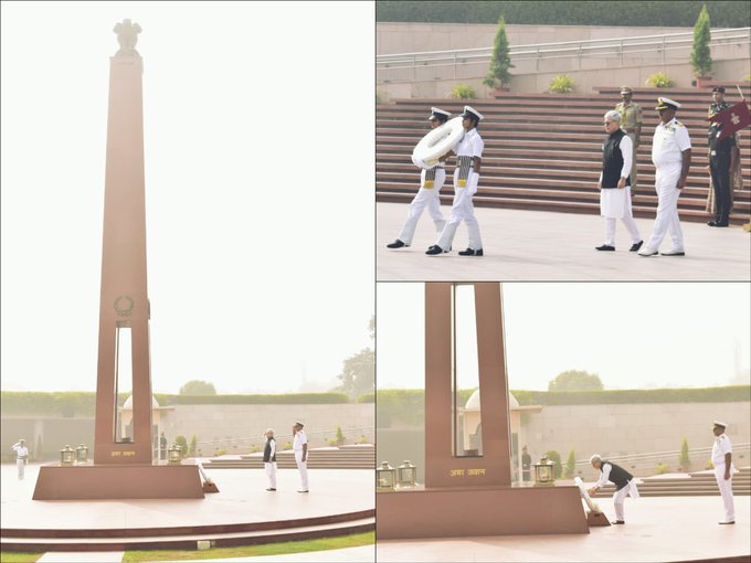 Sh Jishnu Dev Varma, Hon’ble Governor, Telangana, paid homage to Bravehearts at NWM on 15 Nov 24