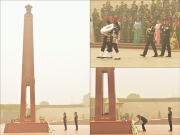 Lt Gen KH Gawas, PVSM,VSM, Comdt, MCTE, paid homage to Bravehearts at NWM on 18 Nov 24
