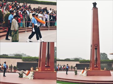 In solemn NOK Ceremony Mrs Meera Tigga w/o Nk Vijay Linda paid homage at NWM on 19 Nov 24