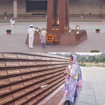 In a solemn NOK Ceremony Gurpreet Kaur w/o Nk Rajwinder Singh, SM, paid homage at NWM on 07 Nov 25