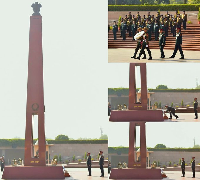 Maj Gen Devender Kumar, Offg DG RVS, paid homage to Bravehearts at NWM on 13 Dec 24