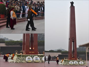 In a solemn NOK Ceremony Mrs Murto Devi M/o Sep Bharat Singh paid homage at NWM on 16 Dec 24