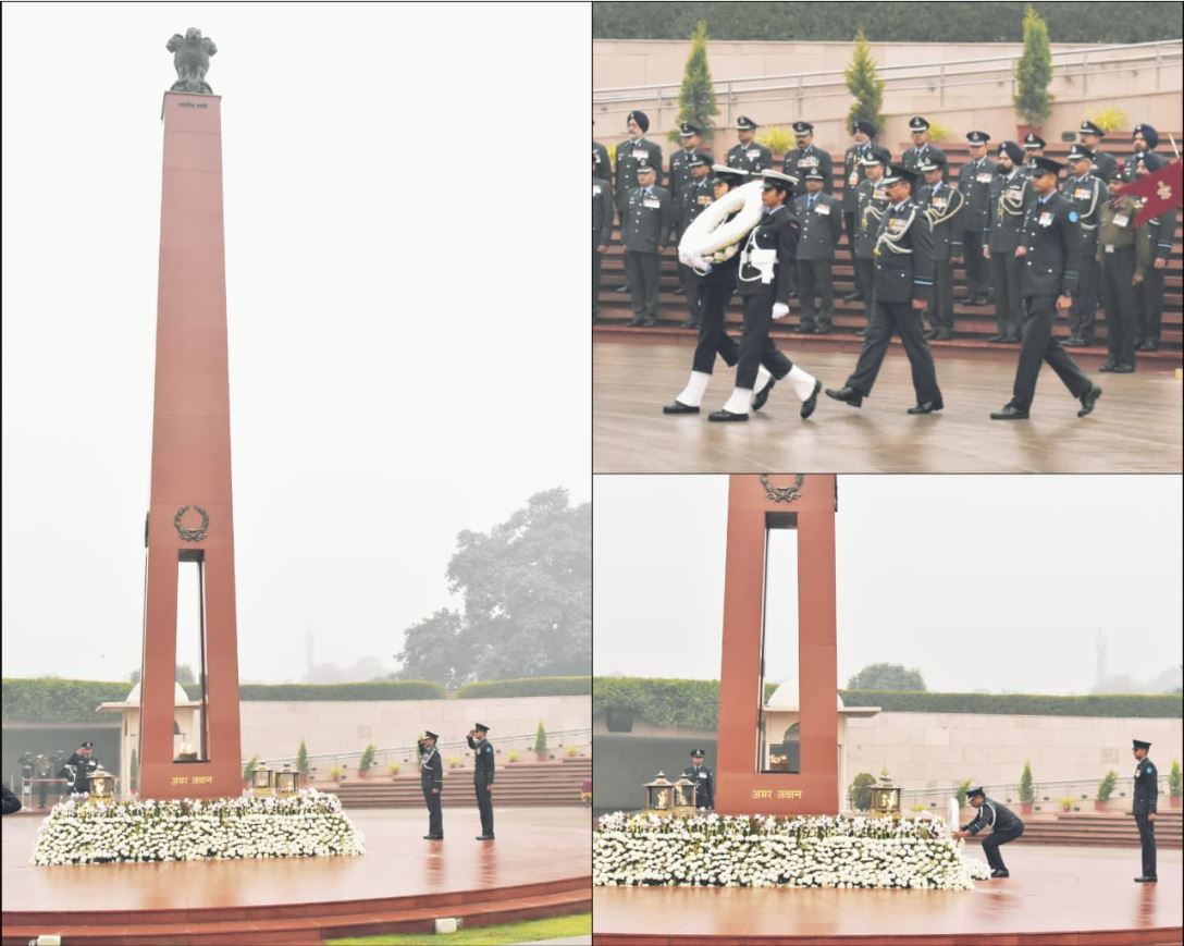AVM Atul Garg, VSM, SMSO HQ SAC, IAF paid homage to Bravehearts  of NWM on 23 Dec 24