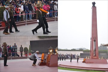 In a solemn NOK Ceremony Mr Raseel Singh F/o Sep Rohin Kumar, SM, paid homage at NWM on 07 Jan 25