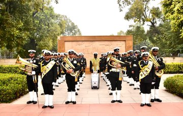 The band team of Indian Coast Guard gave a band performance at NWM on 11 Jan 25