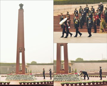Lt Gen Vineeth Sharma, AVSM, VSM, DGDS & Col Comdt, ADC, paid homage at NWM on 01 Feb 25