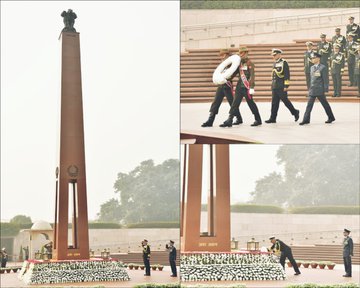 Dir. Gen. Paramesh Sivamani, AVSM, PTM, TM, DG, ICG, paid homage to Bravehearts at NWM on 01 Feb 25