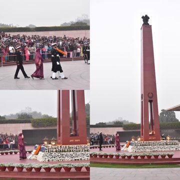 In solemn NOK ceremony Mrs Rekha w/o Cpl Pankaj Kumar paid homage to Bravehearts at NWM on 02 Feb 25