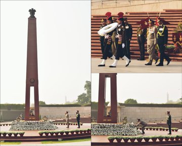 Lt Gen Batoo Tshering, Chief Operations Officer, Royal Bhutan Army, paid homage at NWM on 03 Feb 25