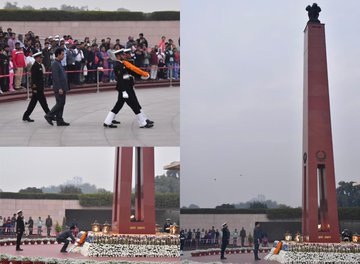 In solemn NOK ceremony Shri Beharilal Sharma B/o Swr VK Sharma, SC, paid homage at NWM on 04 Feb 25