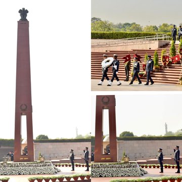 Air Marshal Rakesh Sinha, AVSM, paid homage to Bravehearts at NWM on 11 Feb 25