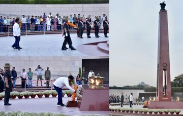 In a solemn NOK ceremony Mr Laxman Sigh S/o Nk Ved Prakash, VC, paid homage at NWM on 12 Mar 25