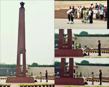Lt R Madhawan Pillai (Retd), paid homage to Bravehearts of Indian Armed Forces at NWM on 13 Mar 25	