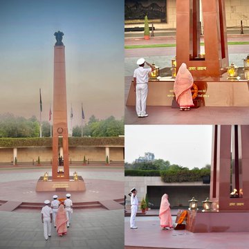 In NOK ceremony Mrs Koushalya Devi w/o Hav Chandrama Singh, SC, paid homage at NWM on 19 Mar 25 
