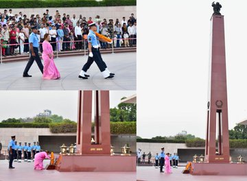In a solemn NOK ceremony Mrs Ambika Ghale w/o Sub JB Ghale, KC, paid homage at NWM on 26 Mar 25