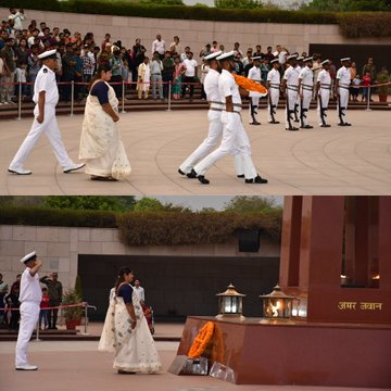 In a solemn NOK ceremony Mrs Rani Choudhari w/o Hav HB Choudhari paid homage at NWM on 10 Apr 25