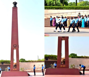 On superannuation from services AVM V Rajasekhar, VSM, paid homage at NWM on 22 Apr 25