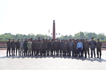 Maj Gen Gaurav Gautam, VSM, Cdr, HC wing, AWC, paid homage to Bravehearts at NWM on 25 Apr 25