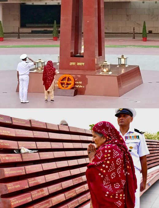 During a solemn NOK ceremony Mrs Vidya Devi w/o Hav Raj Kumar paid homage at NWM on 27 Apr 25
