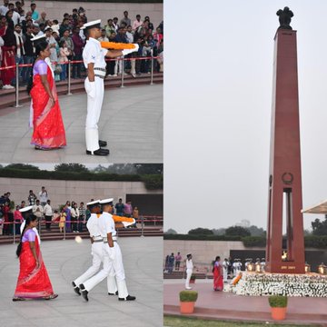 During a solemn NOK ceremony Mrs Shivanela w/o Rfn T Sreenivasulu paid homage at NWM on 23 Nov 25