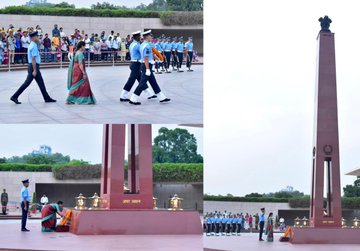 During NOK ceremony Mrs Geetha w/o Nk Shreeshailappa Balabatti paid homage at NWM on 08 May 25