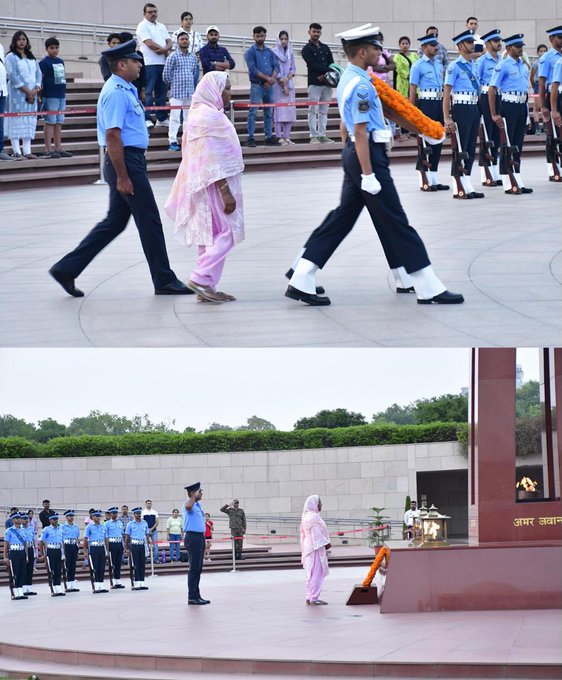 During a solemn NOK ceremony Mrs Firdosh Begum w/o Nk AbidKhan, SM, paid homage at NWM on 09 May 25
