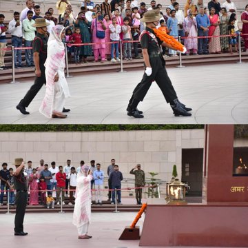 During a solemn NOK ceremony Mrs Amritpal Kaur w/o Sep Buta Singh paid homage at NWM on 14 May 25