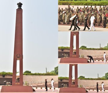 Brig Lokinder Chandel, VSM, BGS (T&F), HQ Army Trg Comd, paid homage at NWM on 23 May 25
