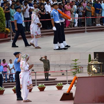 In a solemn NOK ceremony Mrs Vijay Laxmi w/o L Hav Birbal, SC, paid homage at NWM on 29 May 25