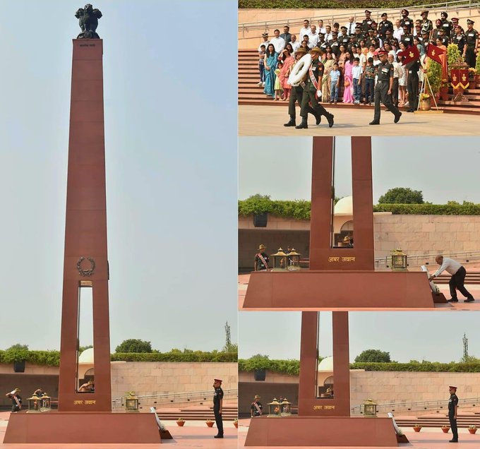 Completing 20 yrs in service, officers of the 116 Reg Course paid homage at NWM on 07 Jun 25