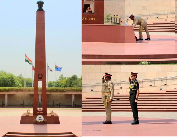 Lt Gen BKGM Lasantha Rodrigo, RSP, CTF-NDU, PSC, IG, Cdr Sri Lanka, paid homage at NWM on 11 Jun 25