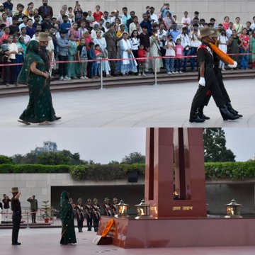 In a solemn NOK ceremony Smt Brijesh Devi w/o LNk Dharamveer Singh paid homage at NWM on 27 Jun 25
