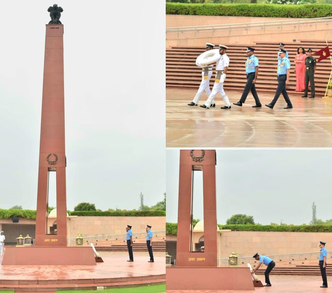 Air Mshl S Sivakumar, VSM, paid homage to Bravehearts at NWM on 01 Jul 25