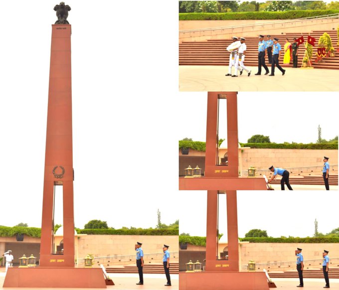 Air Mshl PCP Anand, VSM, paid homage to Bravehearts of Indian Armed Forces at NWM on 01 Jul 25