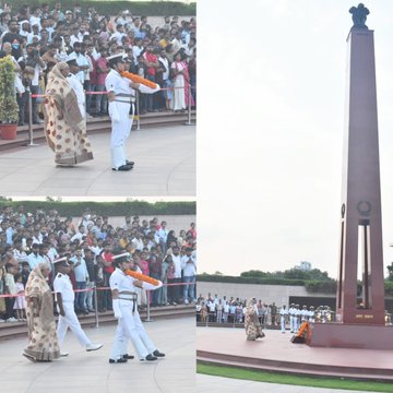 In a solemn NOK ceremony Smt Mohini Devi w/o Sea-I BS Tanganiya paid homage at NWM on 01 Jul 25
