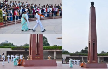 In a solemn NOK ceremony Munni Kaire Bisht w/o Rfn Mahendra Singh paid homage at NWM on 03 Jul 25