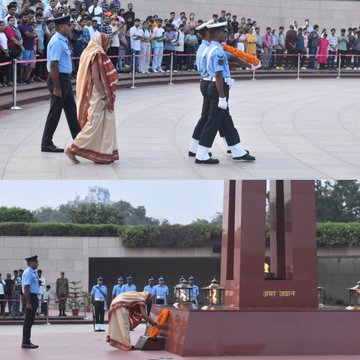 In NOK ceremony Mrs Munnibai Patel w/o Hav Parmanand Patel, SC, paid homage at NWM On 10 Jul 25