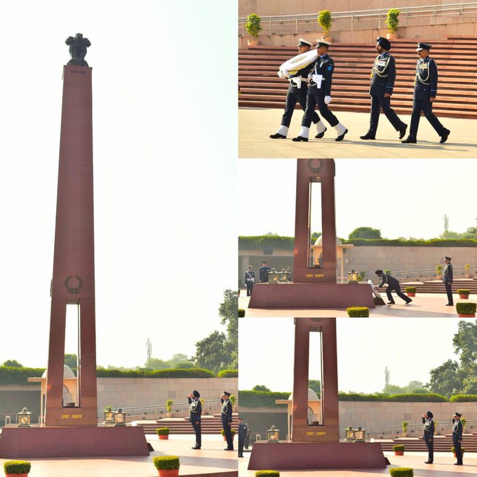 Air Mshl Tejbir Singh, AVSM, VM, (Inspection & Safety), IAF, paid homage at NWM On 01 Dec 25