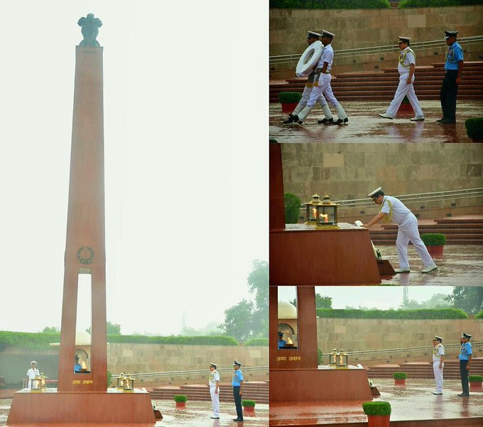 Vice Admiral Sanjay Vatsayan, AVSM, NM, paid homage to the Bravehearts at NWM on 29 Jul 25